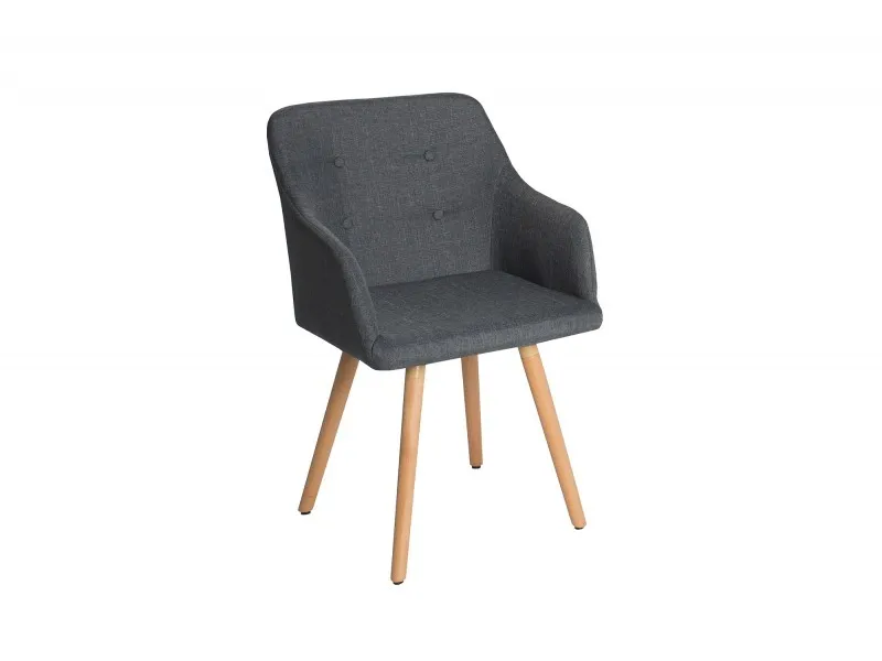 Lot de 2 fauteuils scandinaves en tissu gris foncé