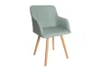 Lot de 2 fauteuils design scandinave en tissu vert menthe