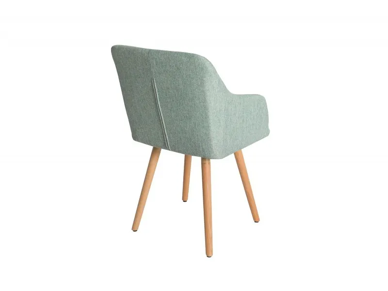 Lot de 2 fauteuils design scandinave en tissu vert menthe