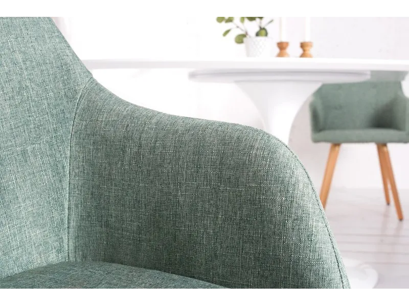 Lot de 2 fauteuils design scandinave en tissu vert menthe