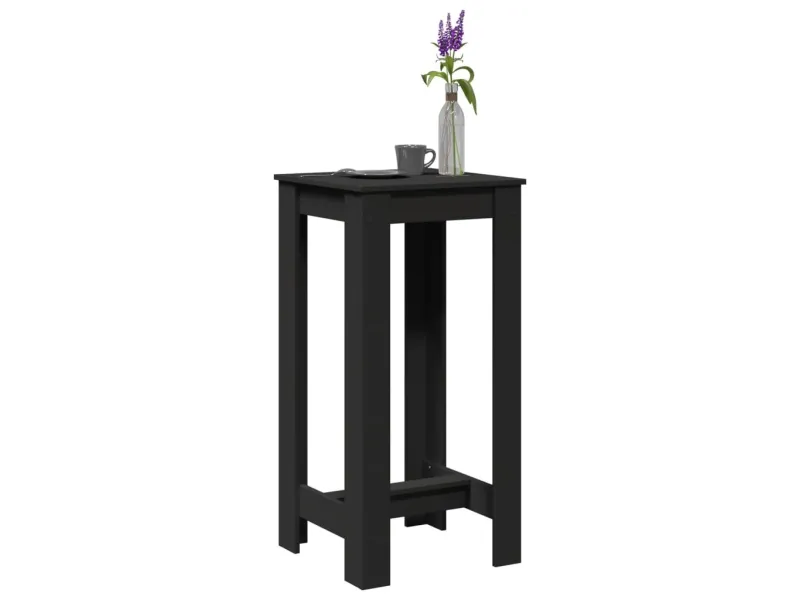 Table de bar noir 51x50x103,5 cm bois d'ingénierie