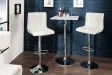 Lot de 2 tabourets de bar design en simili cuir blanc