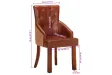 Chaises à manger lot de 2 marron cuir de chèvre véritable