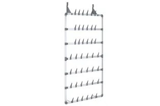 Étagère à chaussures suspendue Argenté 66x13x139 cm 2