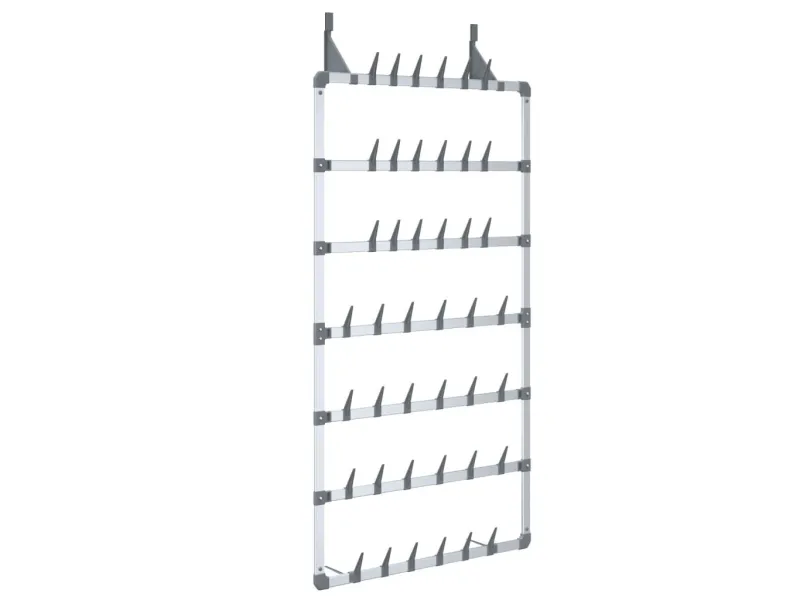 Étagère à chaussures suspendue Argenté 66x13x139 cm