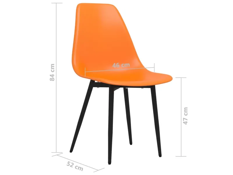 Chaises à manger lot de 2 orange PP