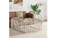 Table basse 100x100x50 cm acier inoxydable et verre