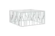 Table basse 100x100x50 cm acier inoxydable et verre