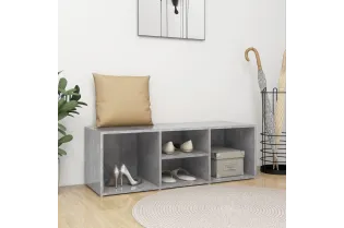 Banc à chaussures Gris béton 105x35x35 cm Aggloméré