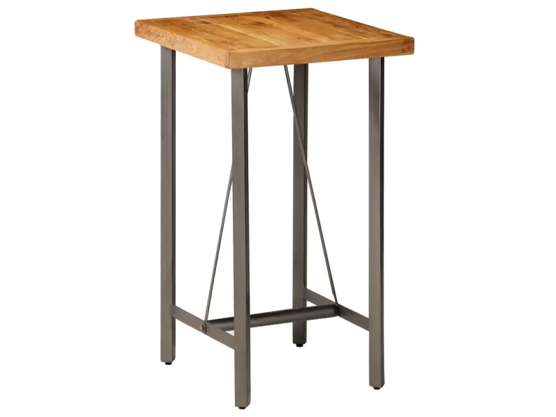 Table de bar Teck recyclé massif 60x60x107 cm