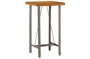 Table de bar Teck recyclé massif 60x60x107 cm 2