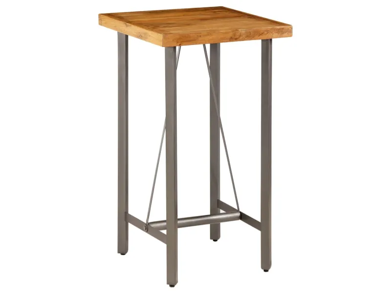 Table de bar Teck recyclé massif 60x60x107 cm