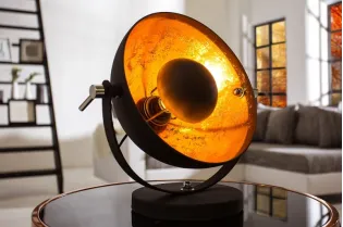 Lampe à poser moderne en aluminium et acier inoxydable coloris or noir