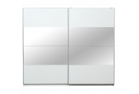 Armoire avec miroir et 2 portes coulissantes teinté blanc laqué