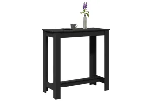 Table de bar noir 102x50x103,5 cm bois d'ingénierie