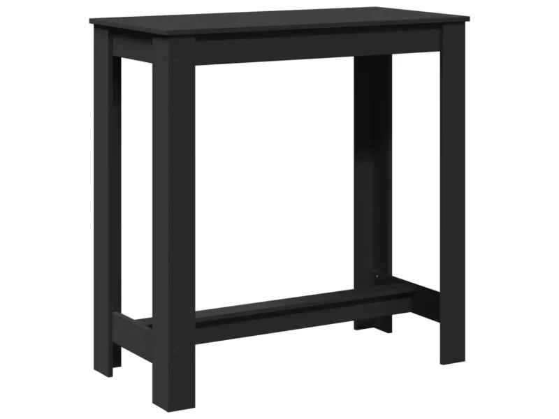 Table de bar noir 102x50x103,5 cm bois d'ingénierie