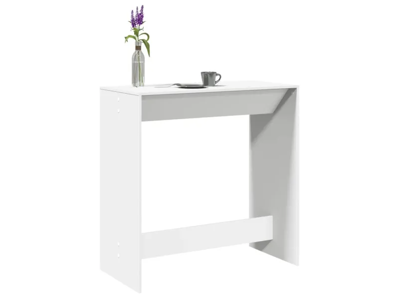 Table de bar blanc 102x50x103,5 cm bois d'ingénierie