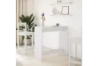 Table de bar blanc 102x50x103,5 cm bois d'ingénierie