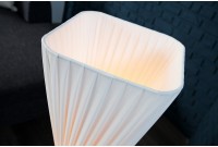 Lampadaire ovale 120 cm en tissu de latex plissé coloris blanc