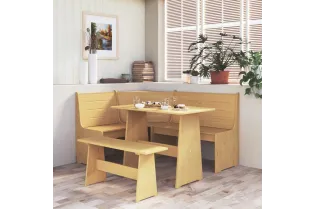 Banc d'angle REINE 151 cm marron miel bois de pin solide