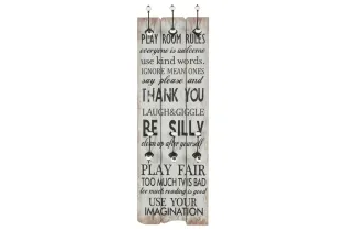 Porte-manteau mural avec 6 crochets 120 x 40 cm THANK YOU 2