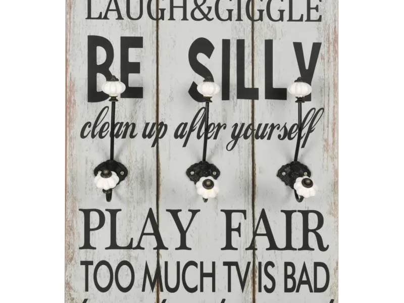 Porte-manteau mural avec 6 crochets 120 x 40 cm THANK YOU