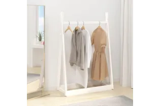 Porte-vêtements Blanc 100x45x150 cm Bois de pin massif