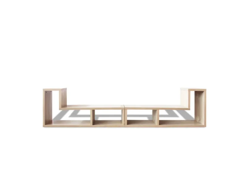 Meuble TV double en forme de L Chêne