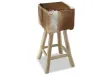 Tabouret de bar Cuir véritable et bois de teck solide