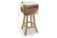 Tabouret de bar Cuir véritable et bois de teck solide