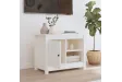 Meuble TV Blanc 70x36,5x52 cm Bois de pin massif