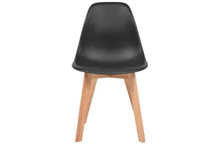 Chaises à manger lot de 2 Noir Plastique 2