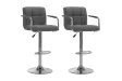 Chaises de bar lot de 2 gris clair tissu