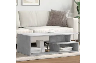 Table basse gris béton 102x55x35 cm bois d'ingénierie