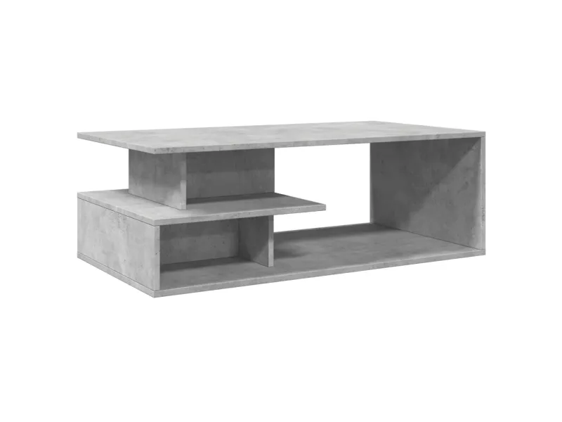 Table basse gris béton 102x55x35 cm bois d'ingénierie