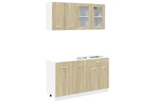 Ensemble d'armoires de cuisine 4 pcs chêne sonoma 2