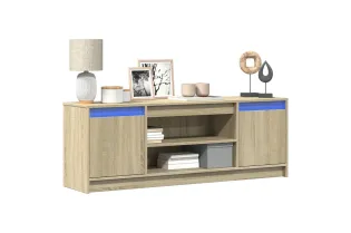 Meuble TV avec LED chêne sonoma 139,5x34x50cm bois d'ingénierie