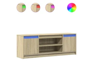 Meuble TV avec LED chêne sonoma 139,5x34x50cm bois d'ingénierie 2
