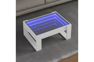 Table basse avec LED infini blanc 70x53x30 cm