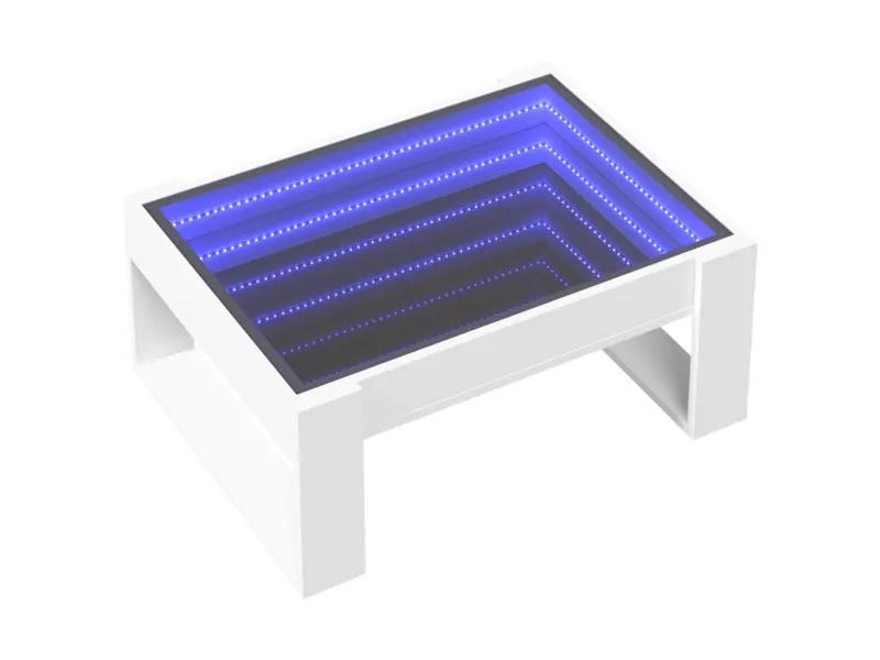 Table basse avec LED infini blanc 70x53x30 cm