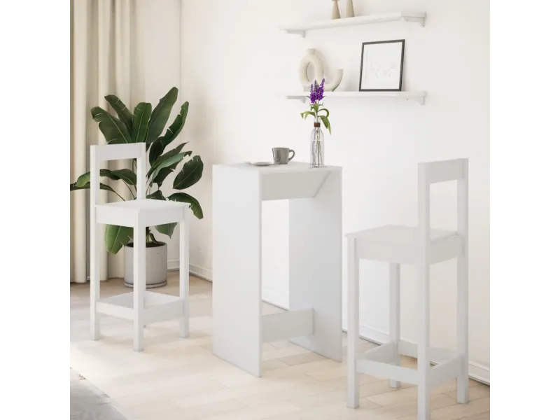 Table de bar blanc 51x50x103,5 cm bois d'ingénierie