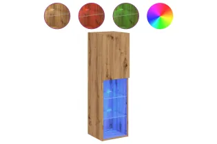 Meubles TV avec lumières LED 2pcs chêne artisanal 30,5x30x102cm 2
