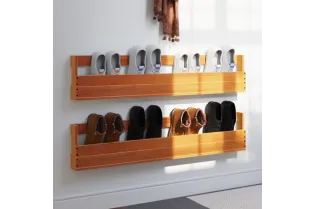 Étagères à chaussures murales 2 pcs cire marron 110x8,5x23,5 cm