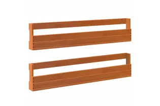 Étagères à chaussures murales 2 pcs cire marron 110x8,5x23,5 cm 2