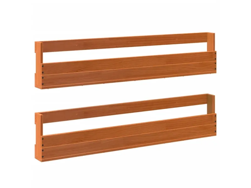 Étagères à chaussures murales 2 pcs cire marron 110x8,5x23,5 cm