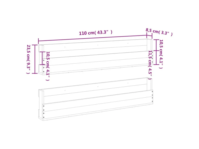 Étagères à chaussures murales 2 pcs cire marron 110x8,5x23,5 cm