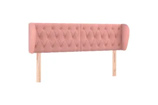 Tête de lit avec oreilles Rose 147x23x78/88 cm Velours 2