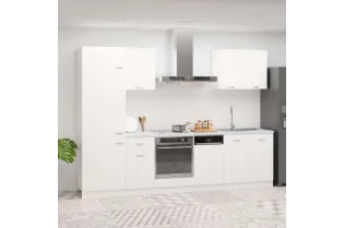 Ensemble de meubles de cuisine 7 pcs Blanc Aggloméré