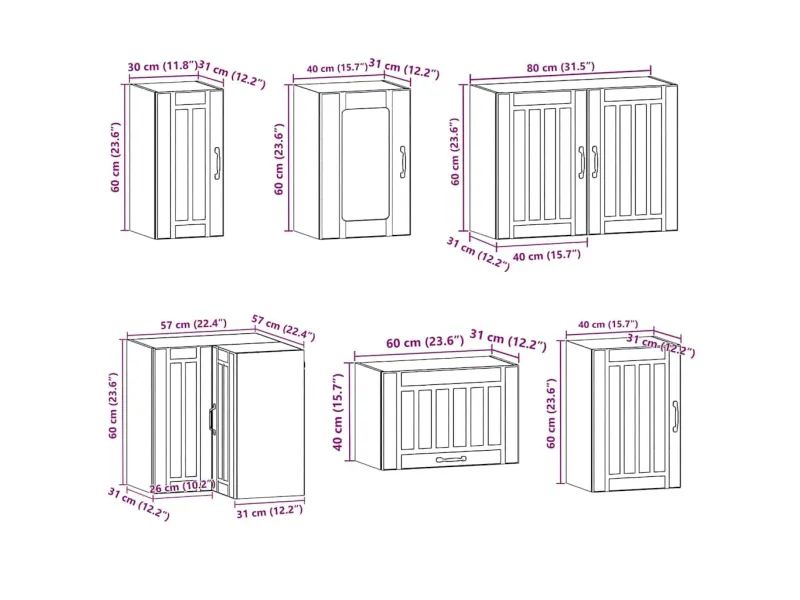 Ensemble d'armoires de cuisine 11 pcs Kalmar bois d'ingénierie