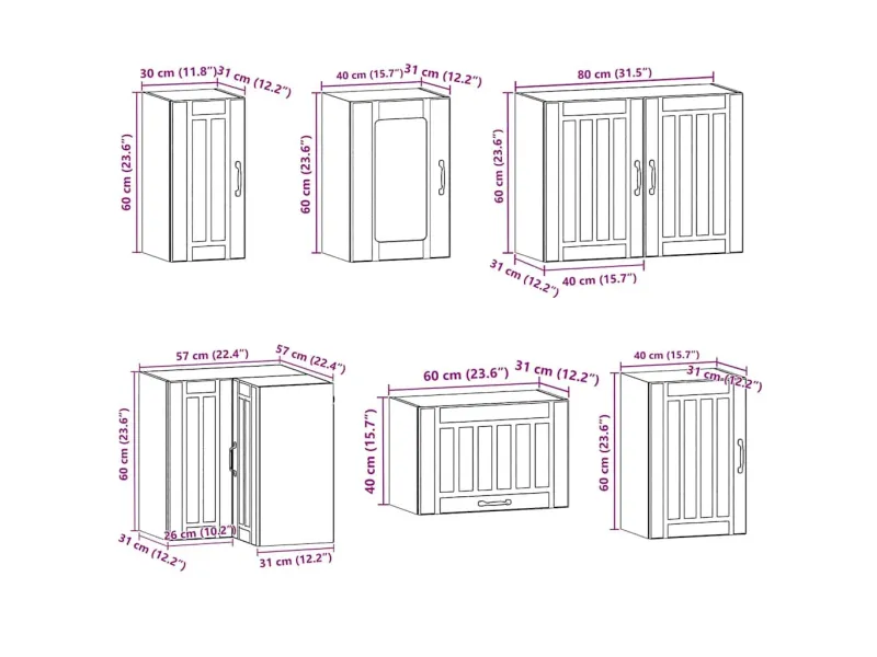 Ensemble d'armoires de cuisine 11 pcs Kalmar bois d'ingénierie
